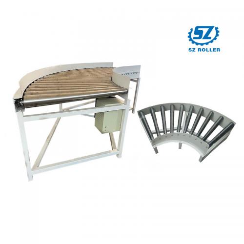 Curved roller conveyor